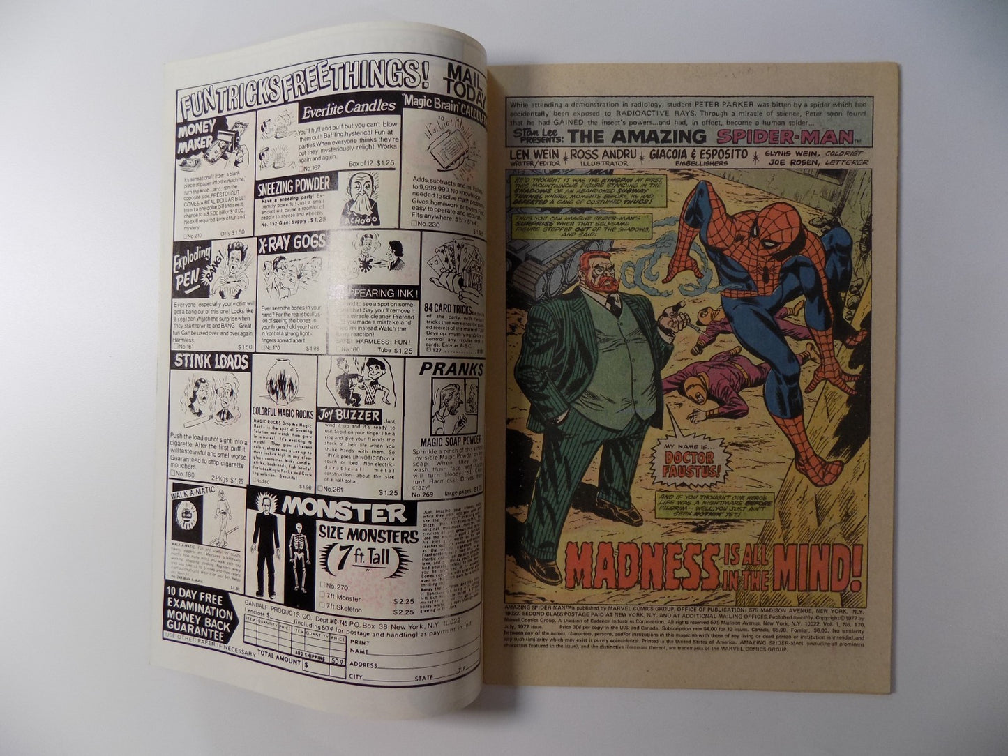 Amazing Spider-Man #170 Marvel Comic July 1977 Very Fine