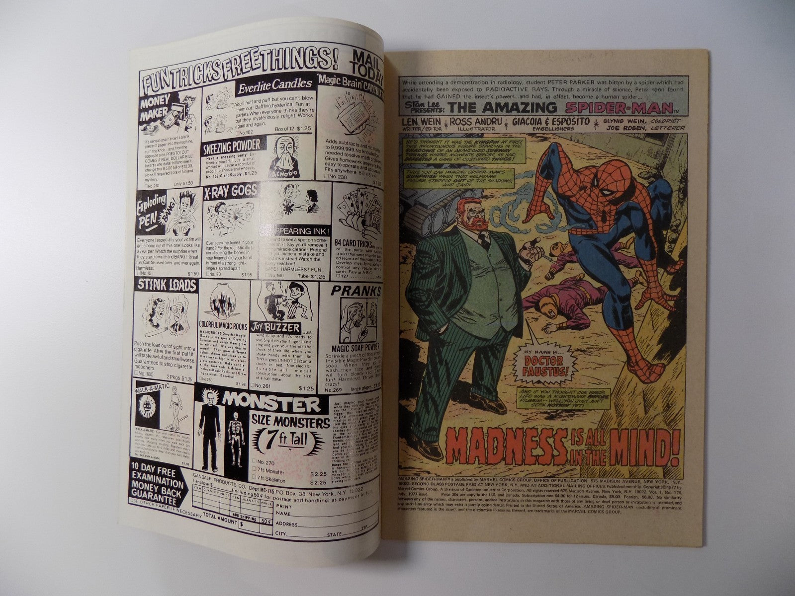 Amazing Spider-Man #170 Marvel Comic July 1977 Very Fine