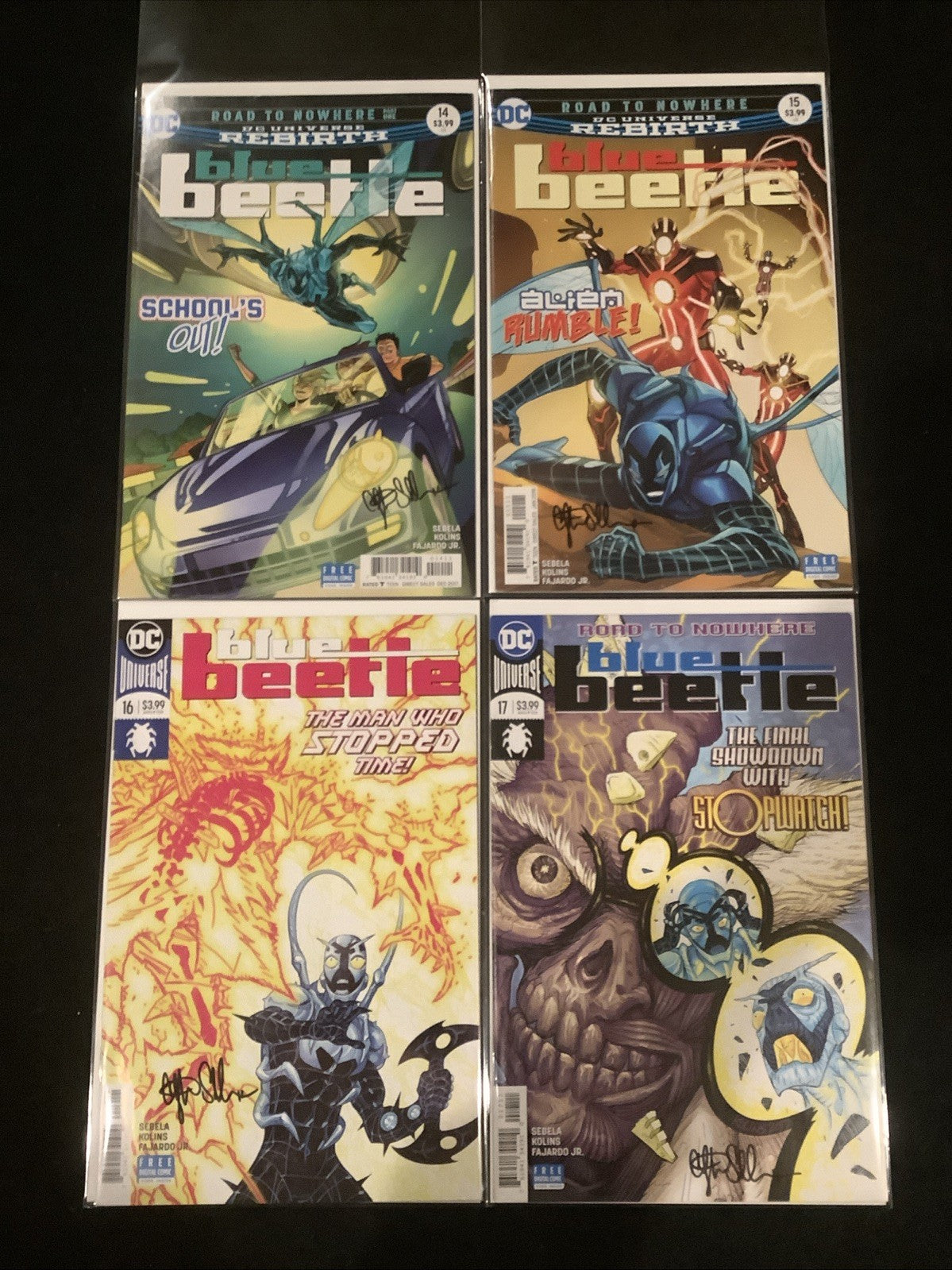Blue Beetle #14-17 Comic Lot, DC Comics, All Signed By Christopher Sebela!