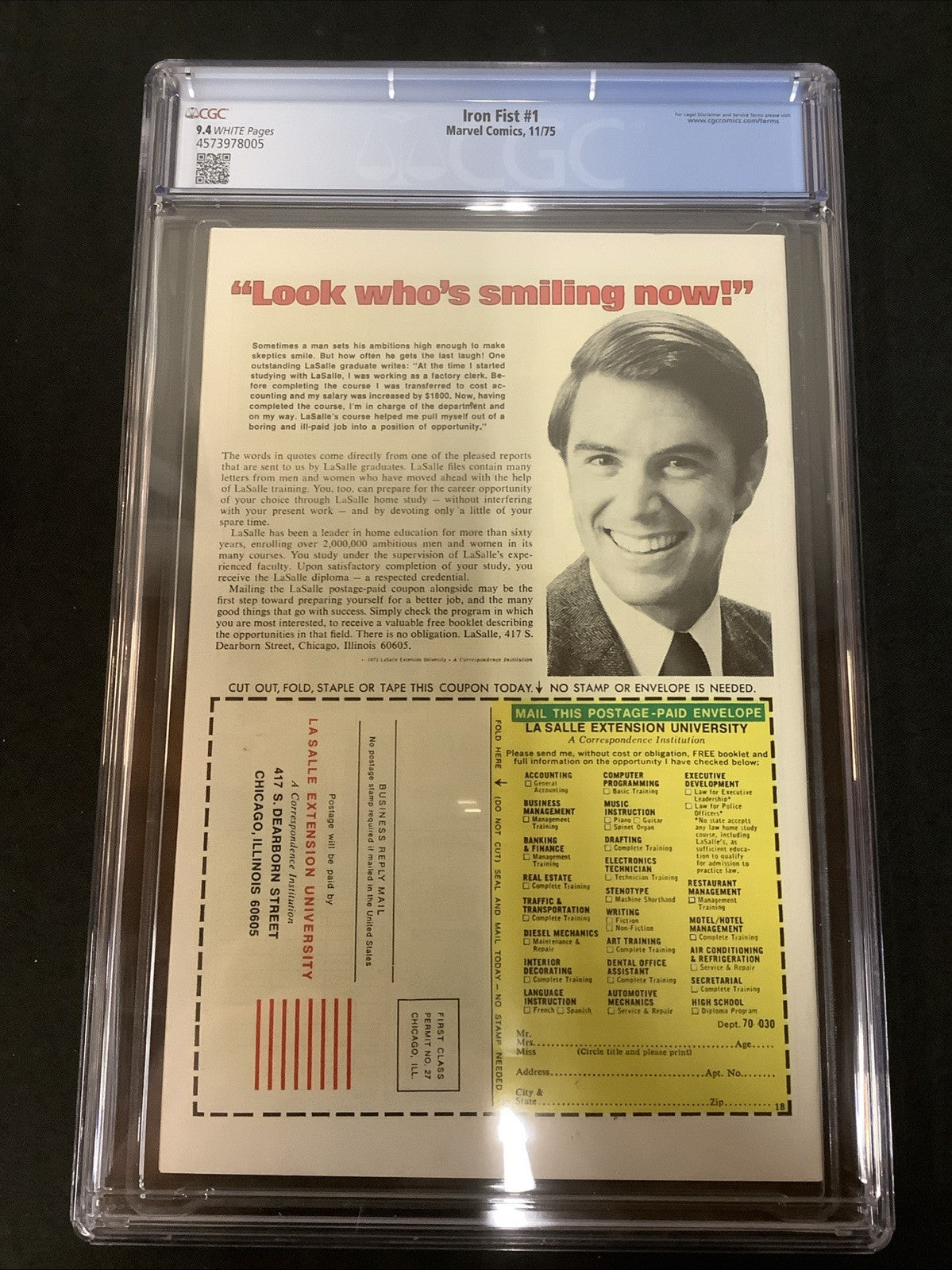 Iron Fist #1 (Marvel Comics November 1975) CGC Graded 9.4 (NM) White Pages