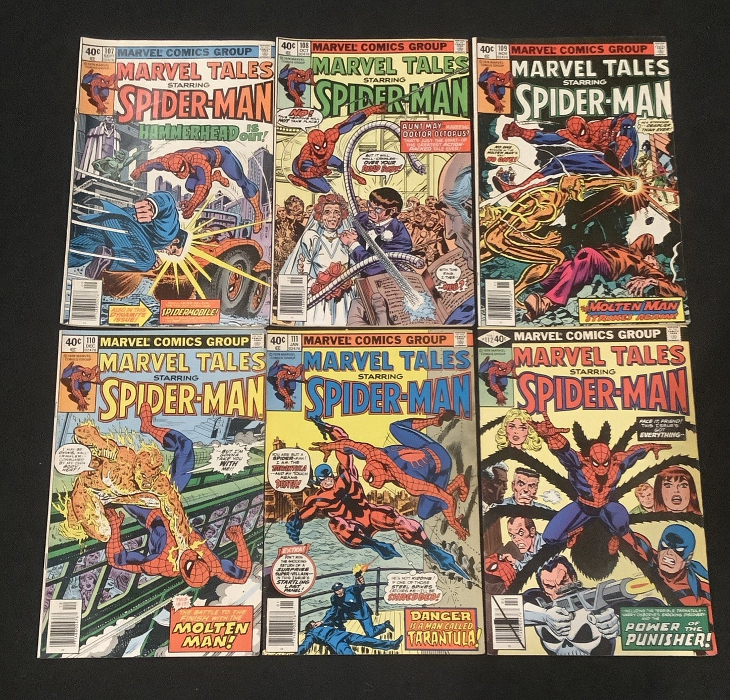 Marvel Tales #107-112 Comic Lot, Marvel Comics, Spider-Man Classics Reprinted