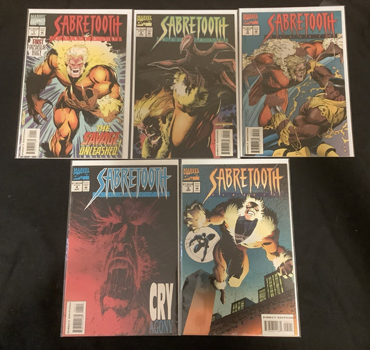 Sabretooth Classic #1-5 Comic Lot, Marvel Comics, Mary Jo Duffy, 1994
