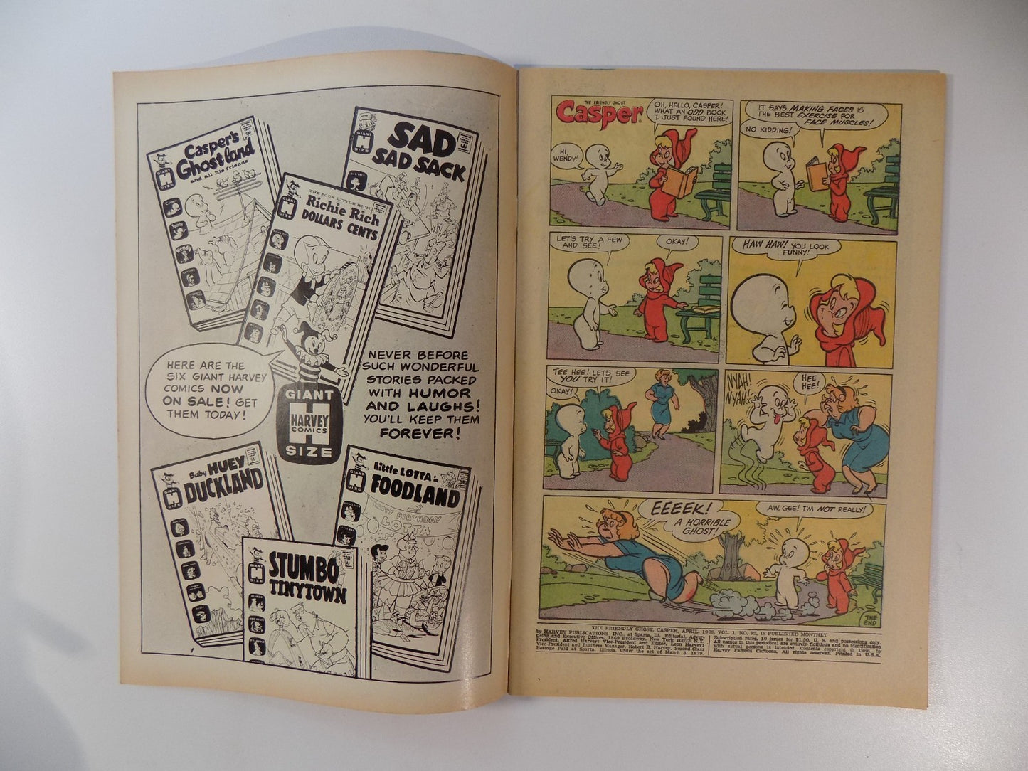 Casper #92 Harvey Comic April 1966 Very Fine/Near Mint