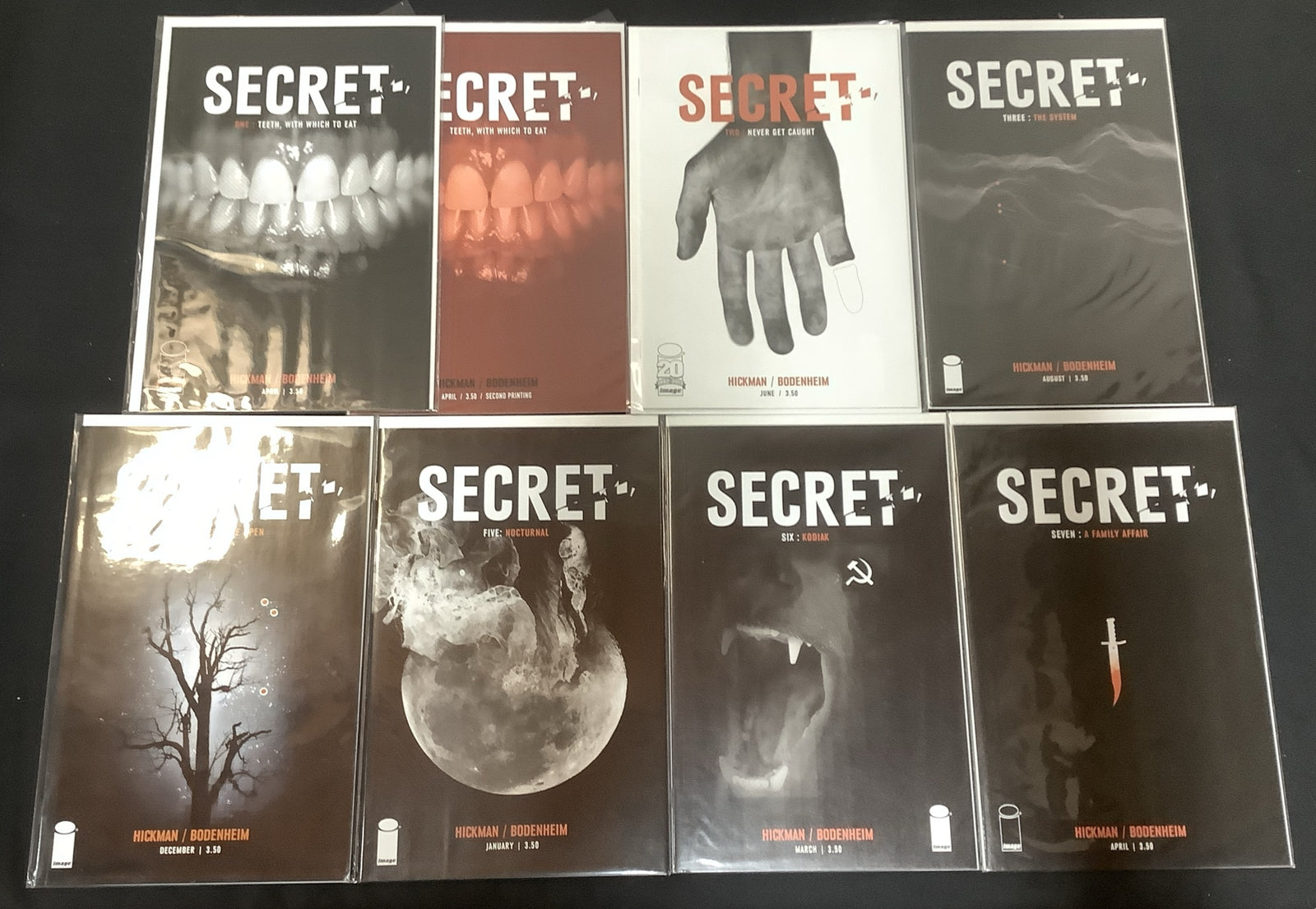 Secret #1-7 +#2 Second Print, Image Comics, Johnathan Hickman, 2012-2014