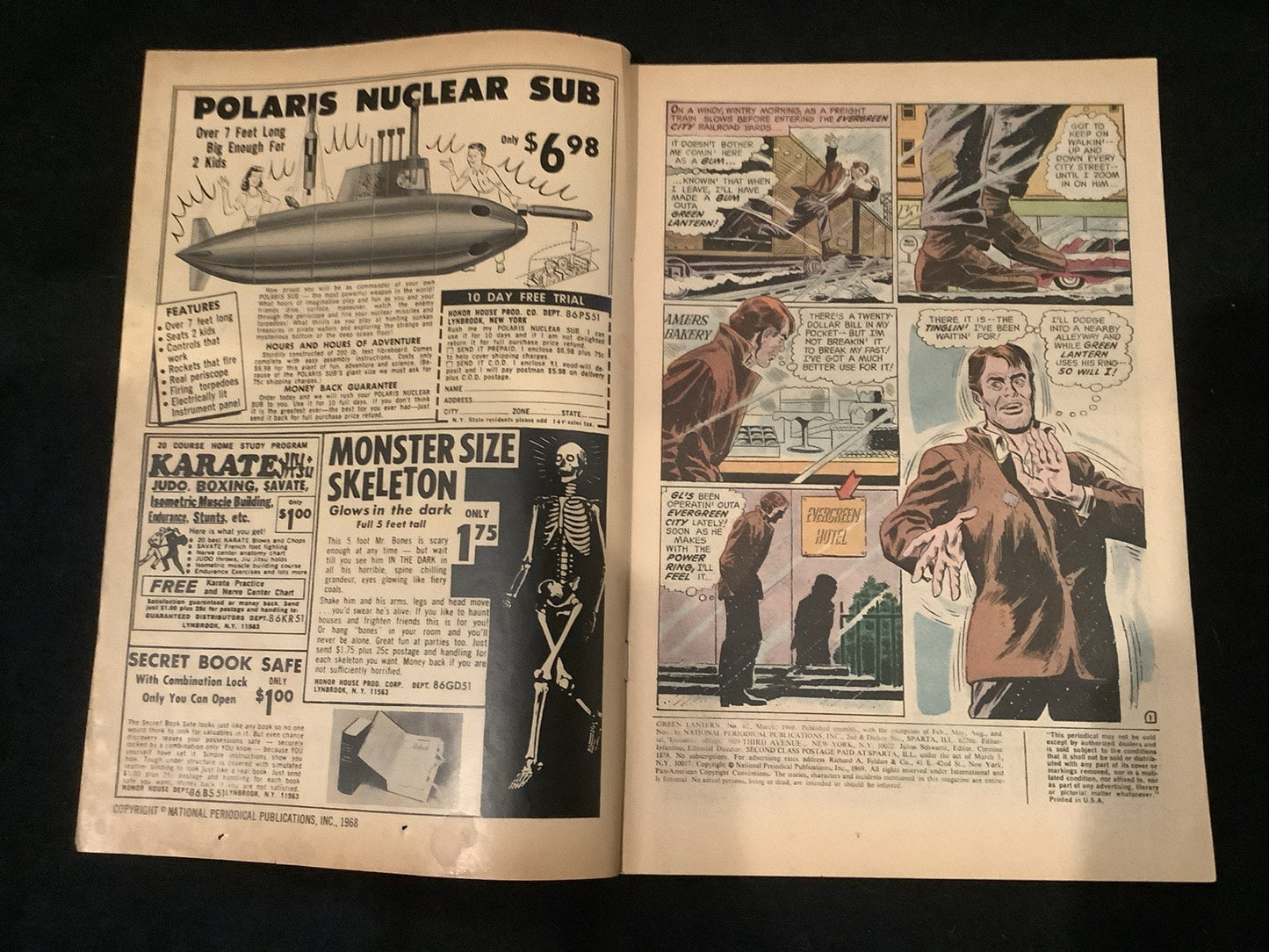 Green Lantern #67, Fine (6.0) Inner Wrap Off  Lower Staple, 3/8” Spine Roll