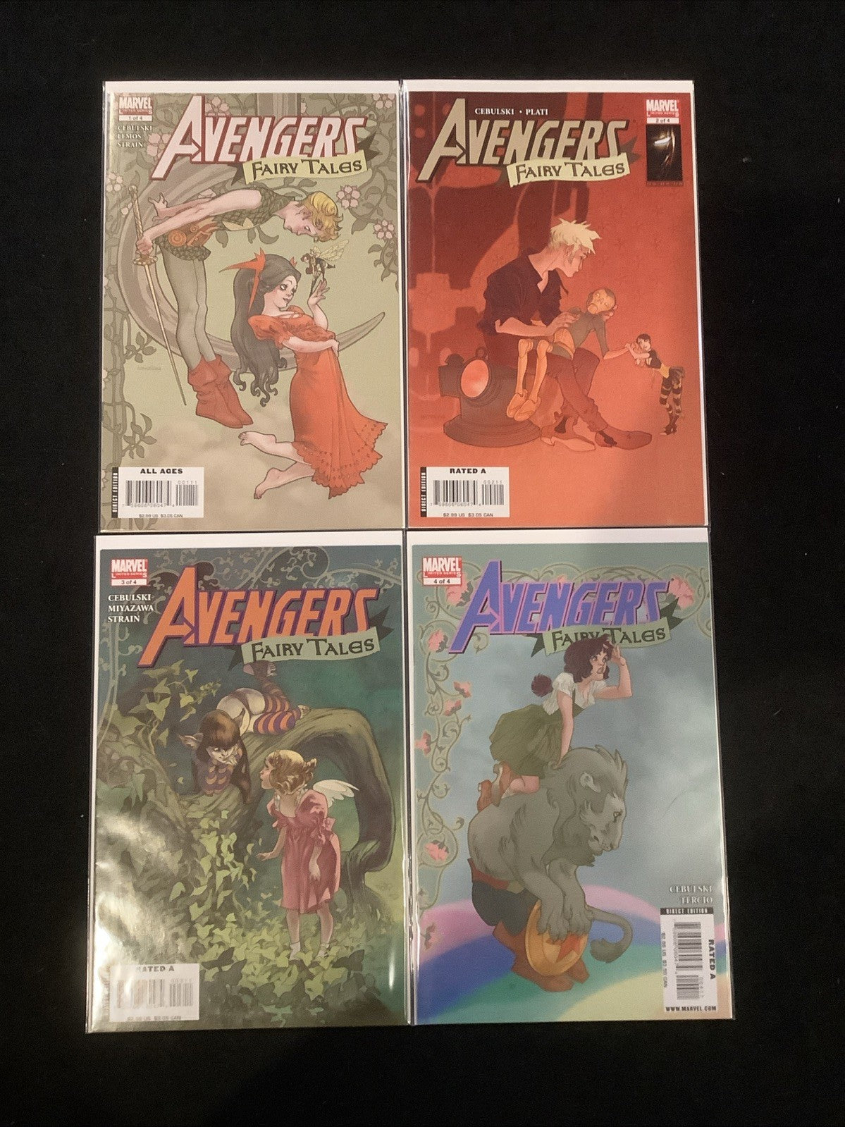 Avengers Fairy Tales #1-4 Complete Comic Mini Series, Marvel, Cebulski, 2008