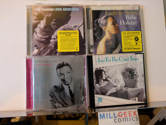 Classic Jazz Music, 4 CD Lot (Armstrong, Holiday, King Cole, Misc) -JD