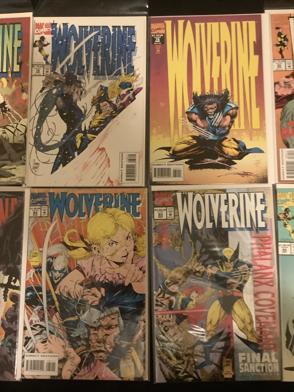 Wolverine #76-87 Comic Lot, Marvel Comics, Larry Hama/Adam Kubert, 1993