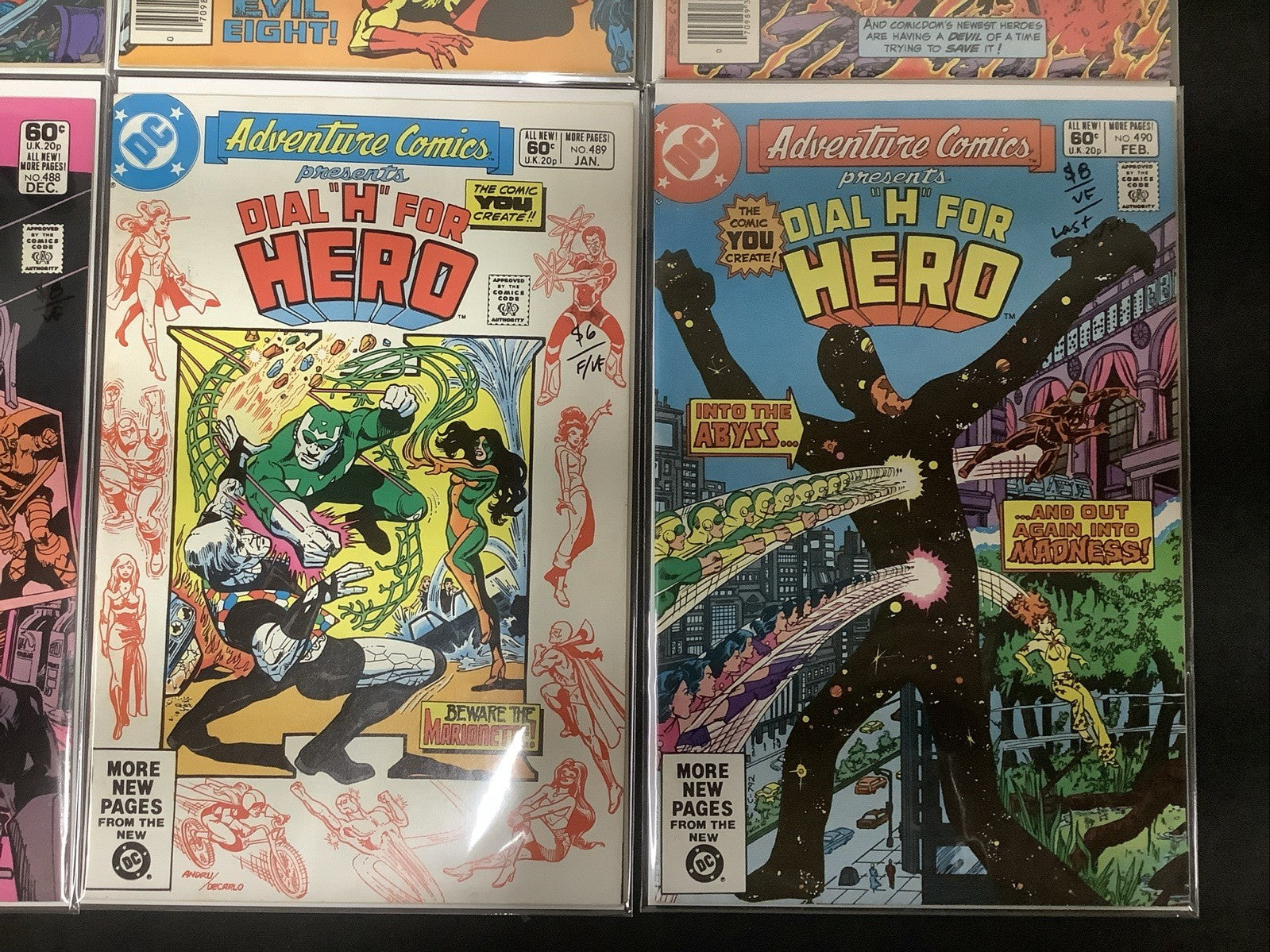 Adventure Comics #483-490 Comic Lot, DC Comics, Dial H For Hero, F/VF Or Better