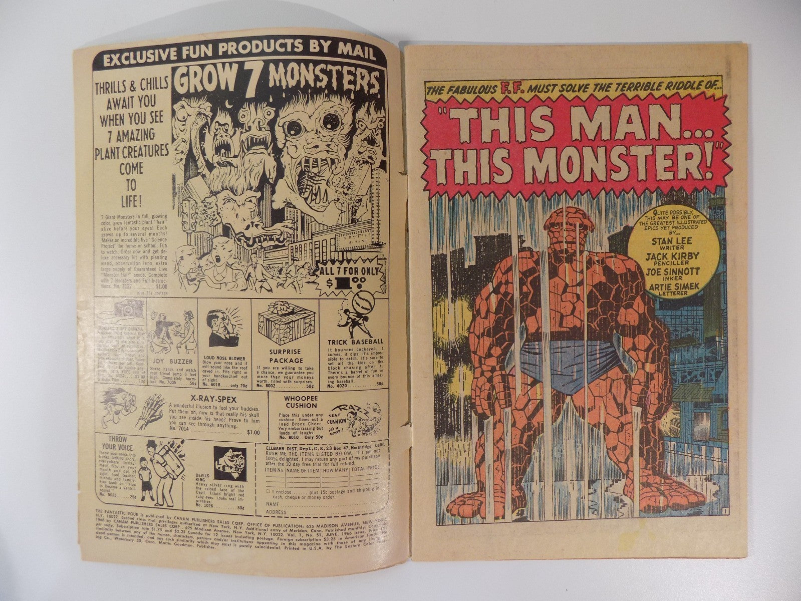 Fantastic Four #51 Marvel Comic June 1966 Fine-