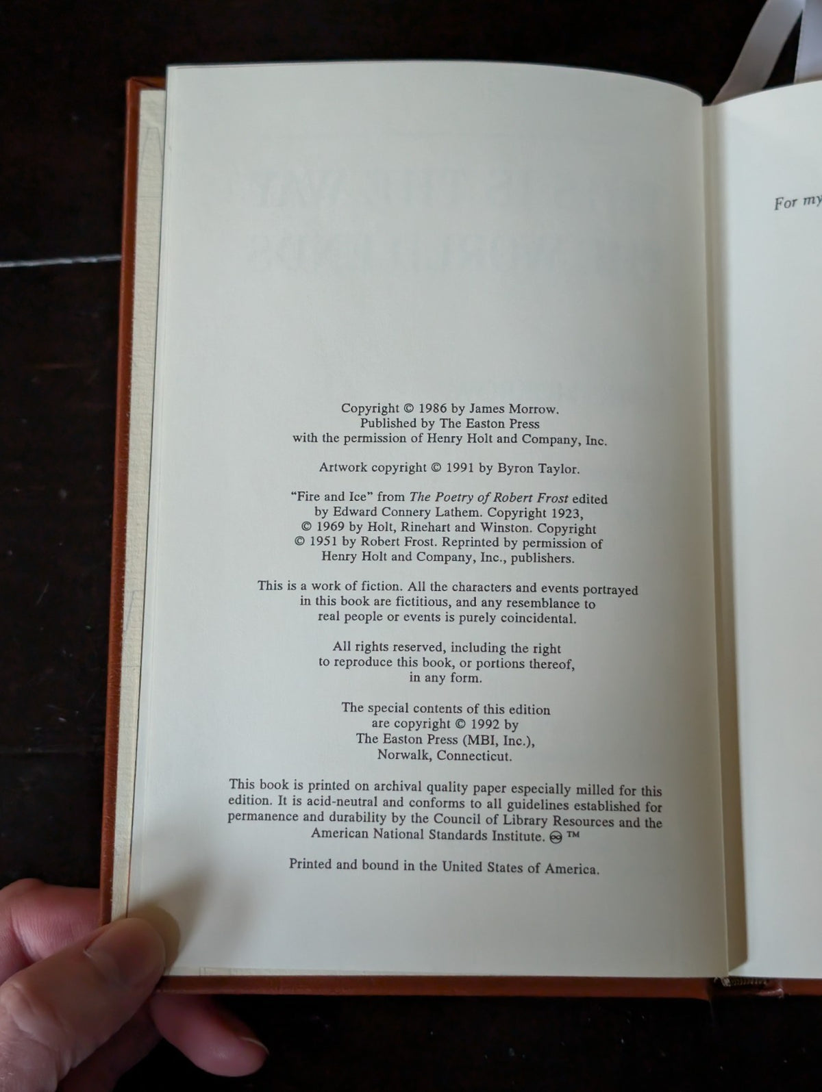 This is the Way the World Ends by James Morrow, Easton Press Leather Bound -JD