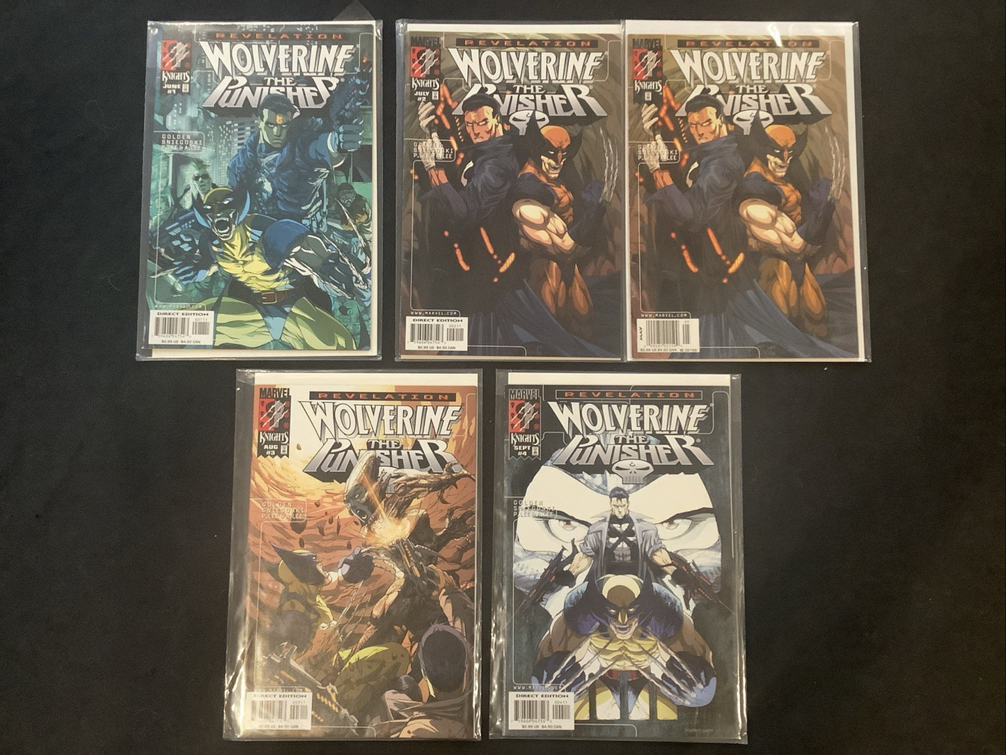 Wolverine / Punisher Revelation #1-4 Complete Comic Set, Marvel, + 2nd Print #2