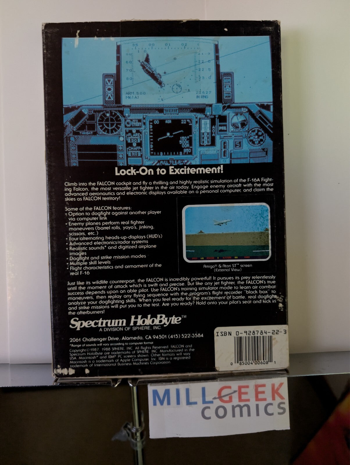 Falcon F-16, Amiga, Big Box with Manuals, NO DISKS -JD