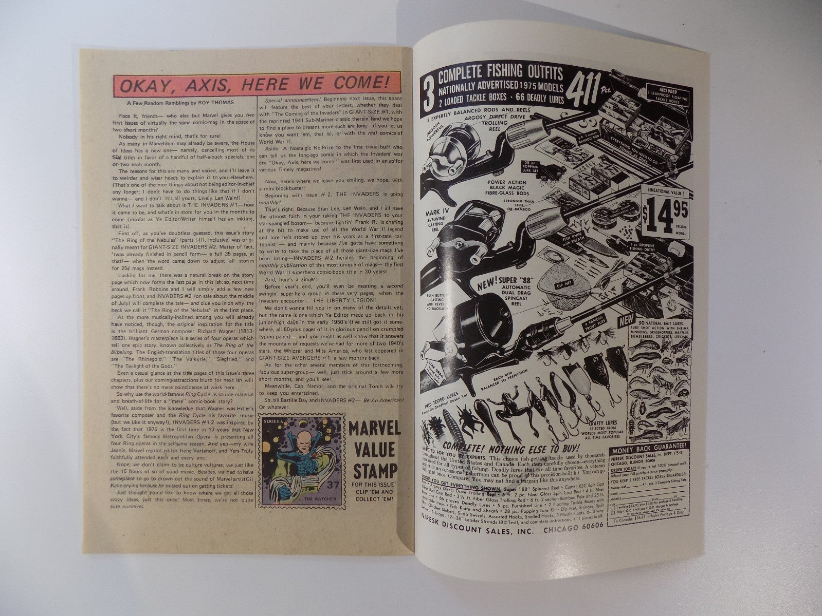 Invaders #1 Marvel Comic August 1975 Very Fine
