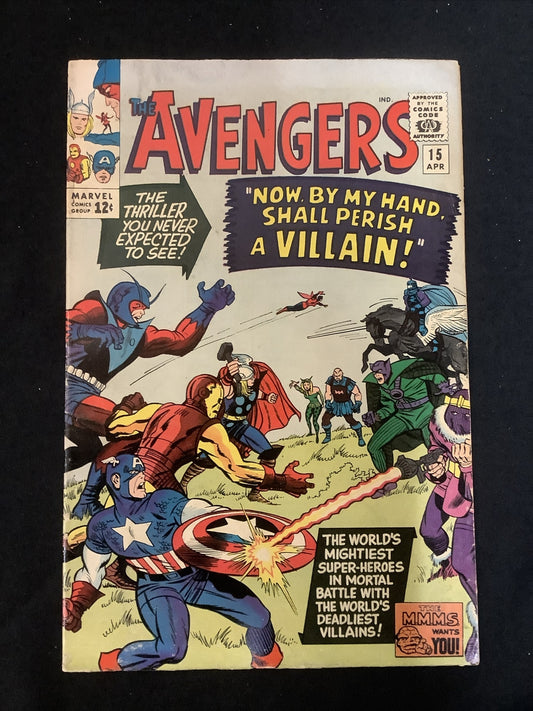 Avengers #15 (1965) F- (5.5) Stan Lee/Jack Kirby, Death Baron Zemo I (Harbin)