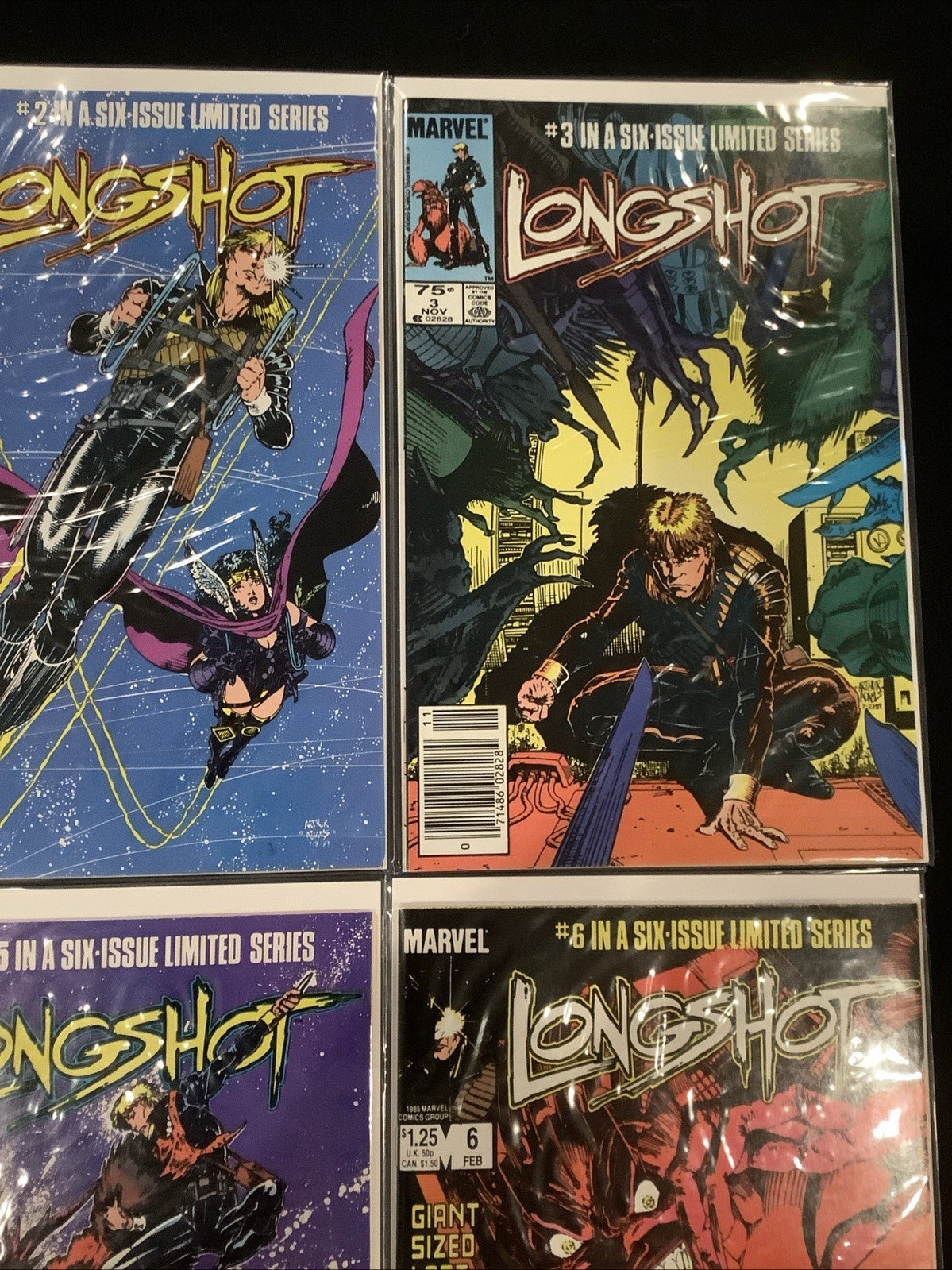Longshot #1-6 Complete Comic Set, Marvel 1st App Longshot, Mojo, And Spiral