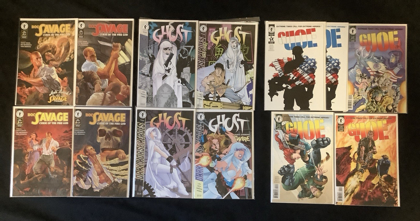 Dark Horse Bundle: Doc Savage #1-4, Ghost #1-4, GI Joe #1-4 + Variant, 13 Total