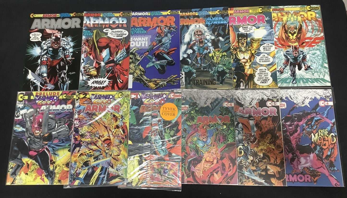 Armor Comic Bundle: Armor And Silver Streak #1-6, Deathwatch #1-6, Trading Cards