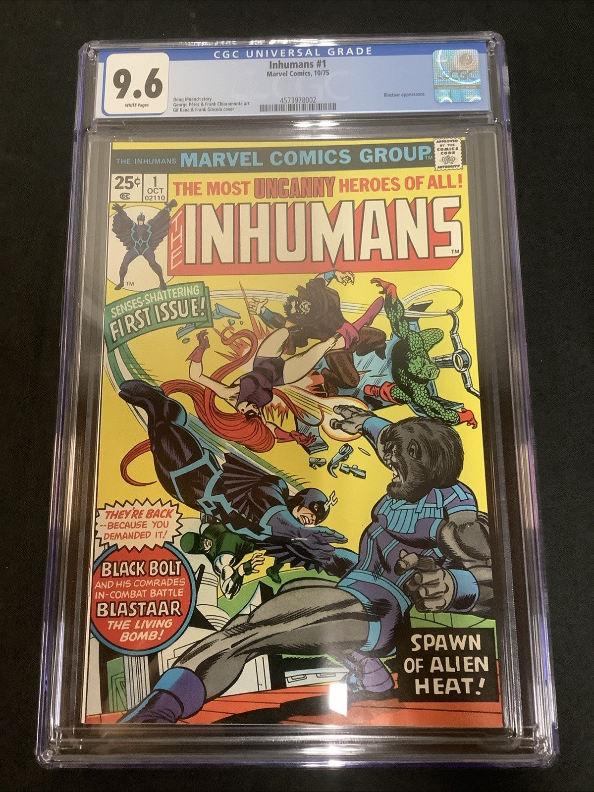 Inhumans #1 (Marvel Comics October 1975) CGC Graded 9.6 (NM+) White Pages