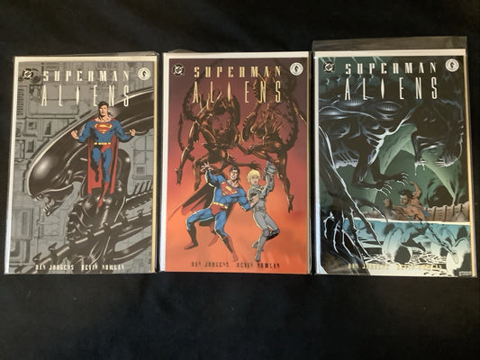 Superman Vs Aliens #1-3 Complete Comic Set, DC/Dark Horse, Dan Jurgens