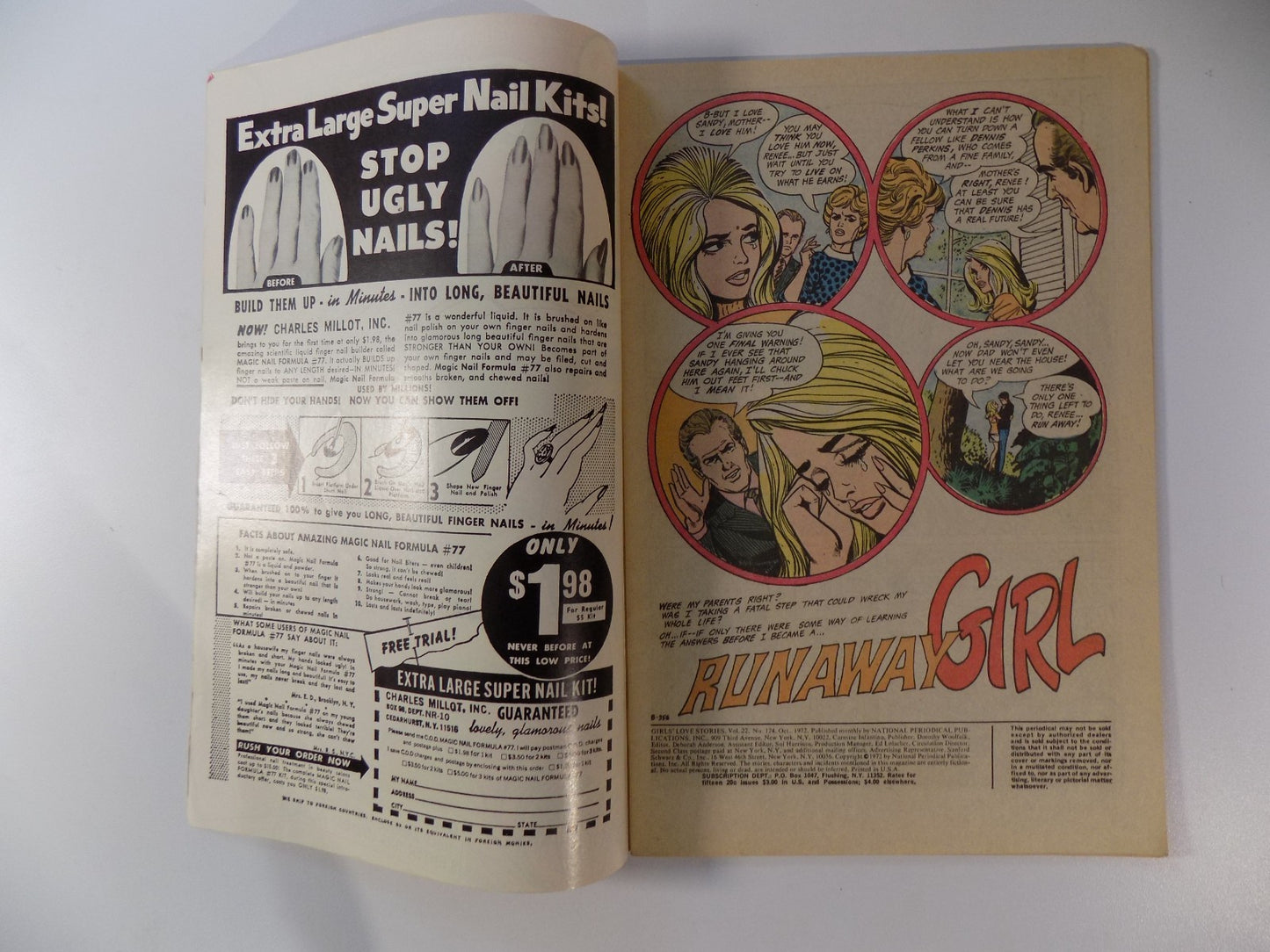 Girls' Love #174 DC Comic October 1972 Fine/Very Fine