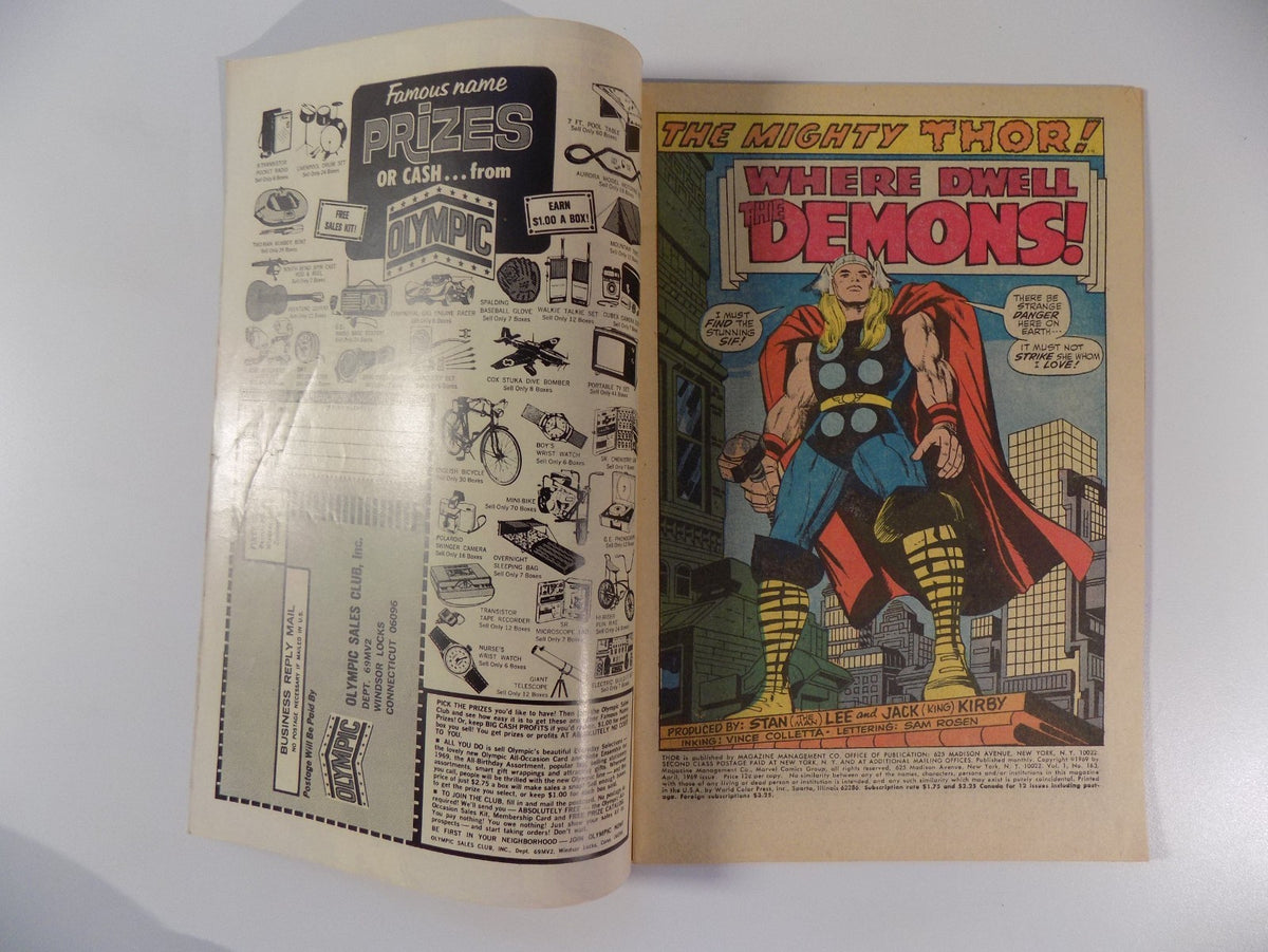 Thor #163 Marvel Comic April 1969 Fine/Very Fine