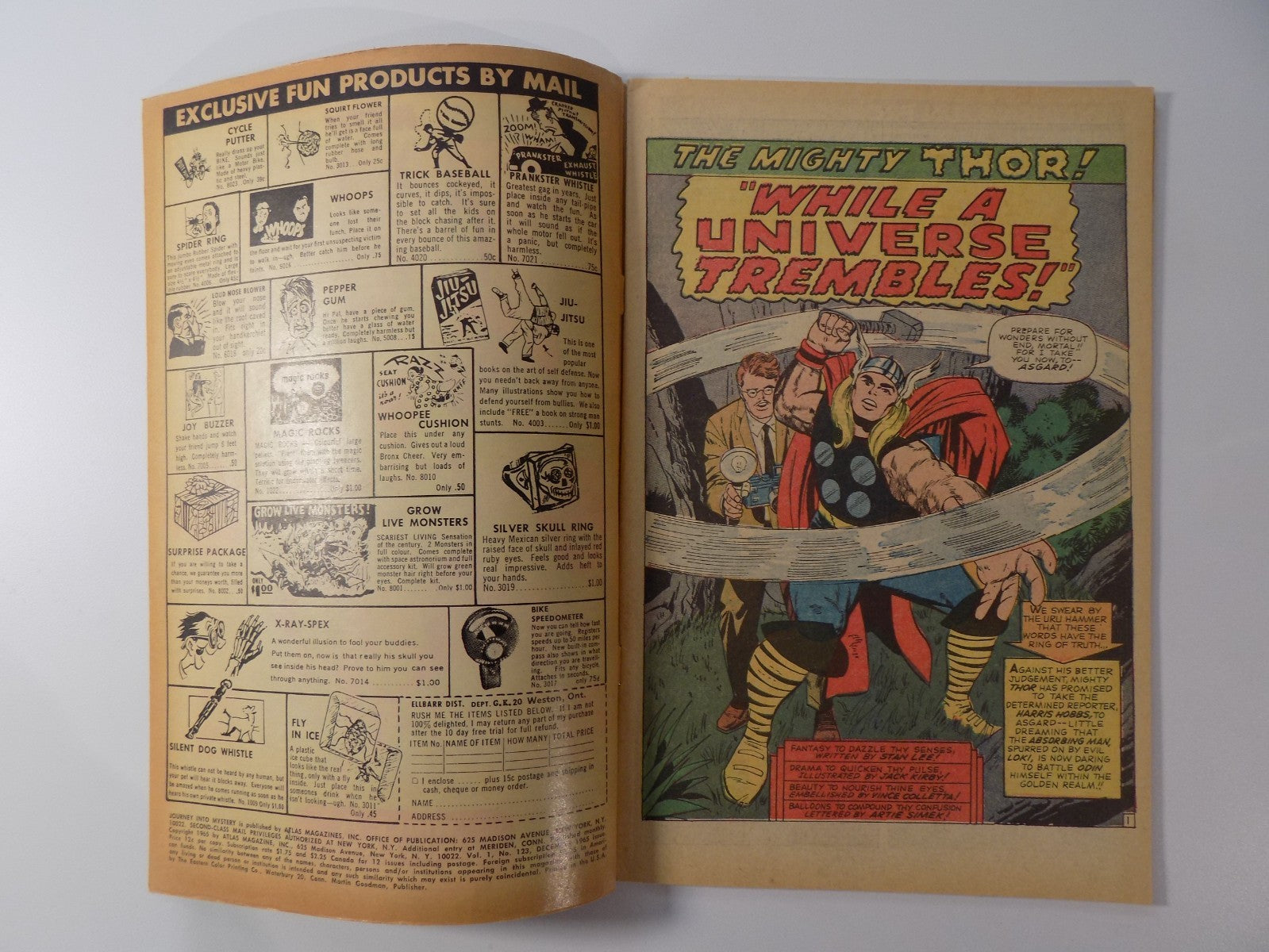 Journey into Mystery #123 Marvel Comic December 1965 Very Good/Fine