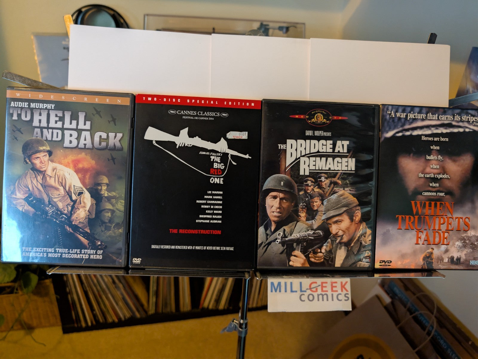 To Hell & Back / The Big Red One / Bridge at Remagen, etc, 4 Movie lot (DVD) -JD