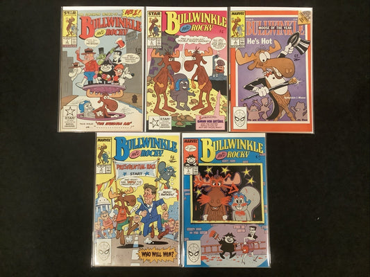 Bullwinkle and Rocky #1-5 Comic Lot, Star/Marvel Comics (Vol.2 1987)