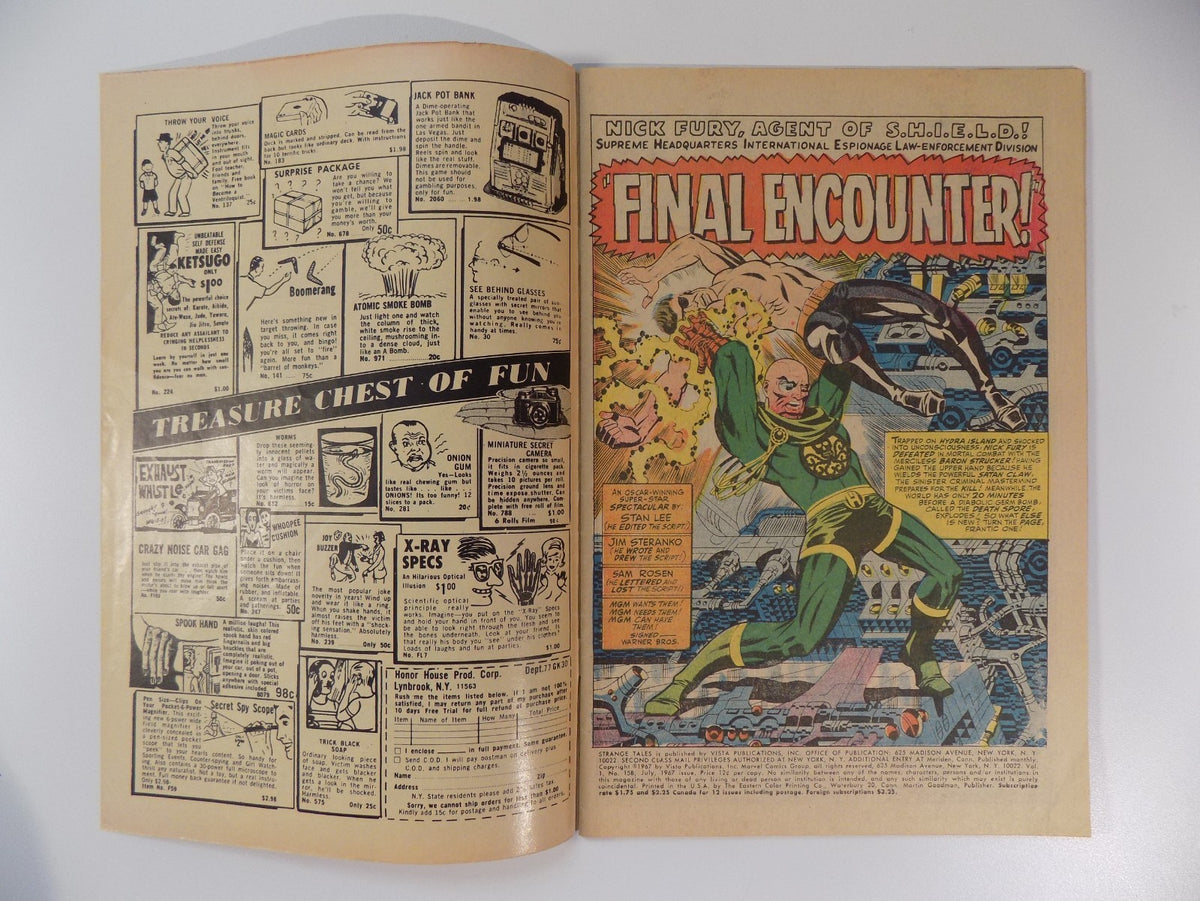 Strange Tales #158 Marvel Comic July 1967 Fine-
