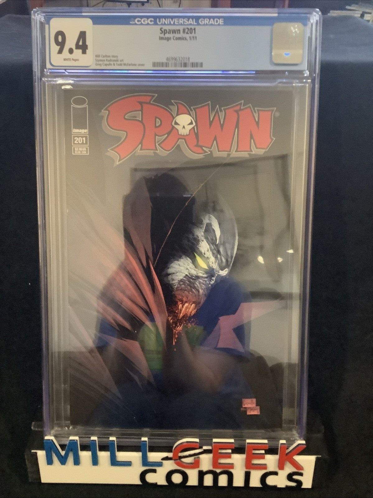 Spawn #201 (Image Comics) CGC Graded 9.4 (NM) White Pages, Capullo/McFarlane