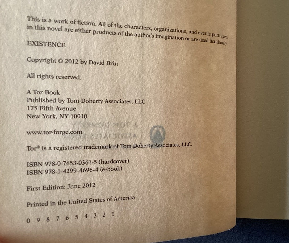 Existence by David Brin 2012 Hardcover 1st Edition/1st Printing JD