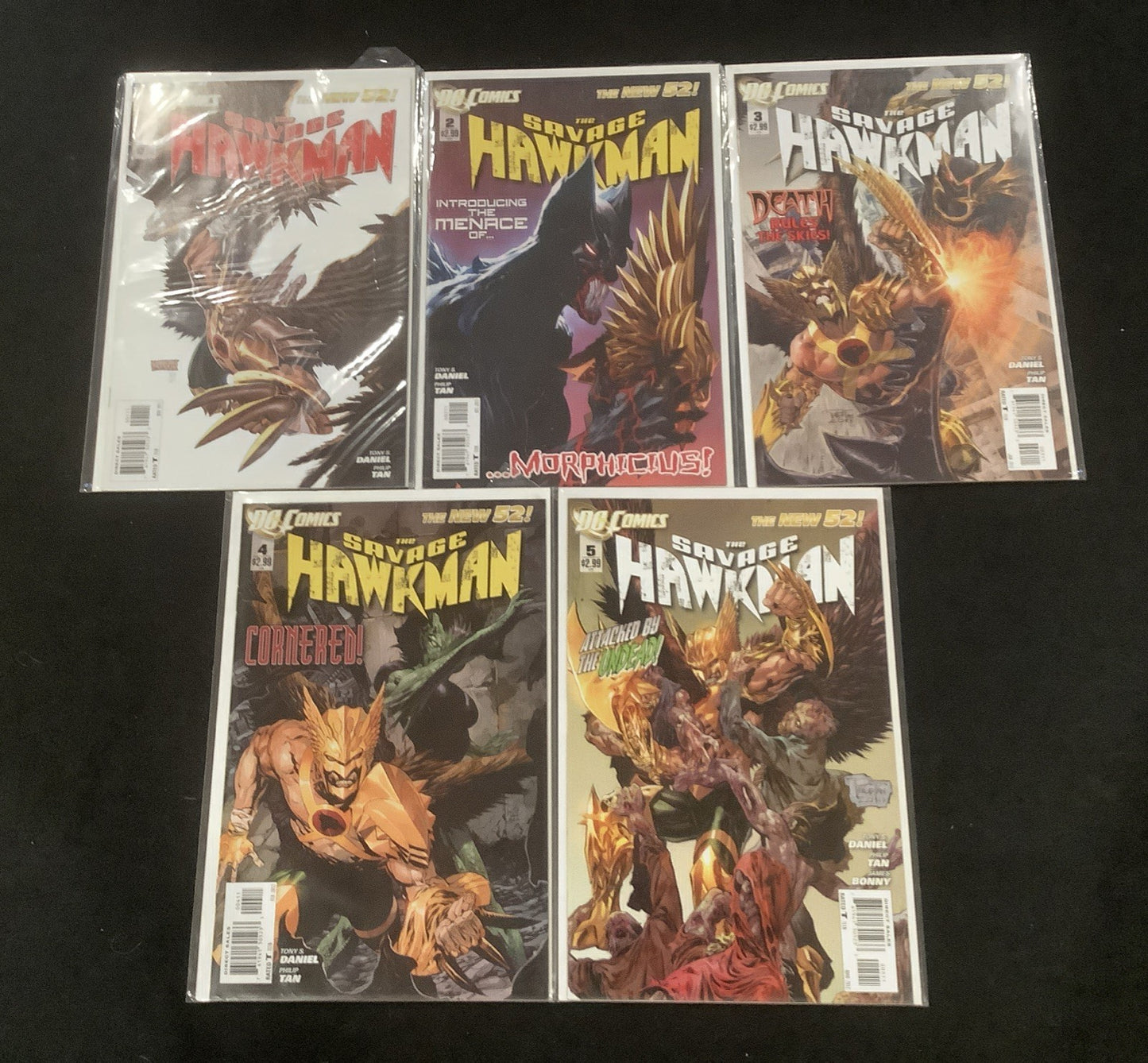 Savage Hawkman #1-5 Comic Lot, DC Comics, Tony S Daniel/Phillip Tan, 2011