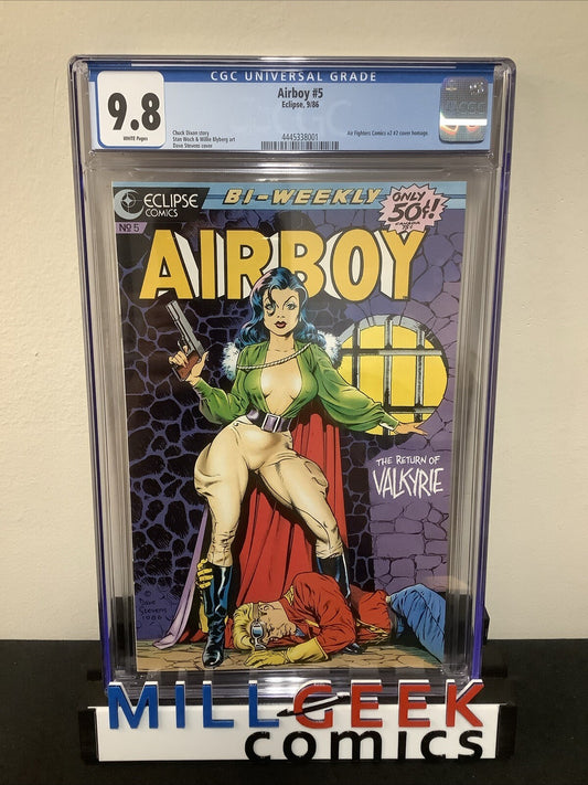 Airboy #5 (1986) CGC Graded 9.8 (NM/M) White Pages, Dave Stevens Cover Art