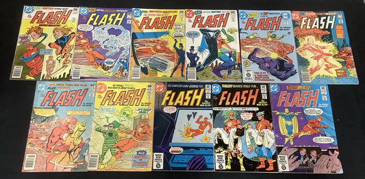 FLASH #296-306 Comic Lot, Cary Bates, 1st App Colonel Computron, Newsstands