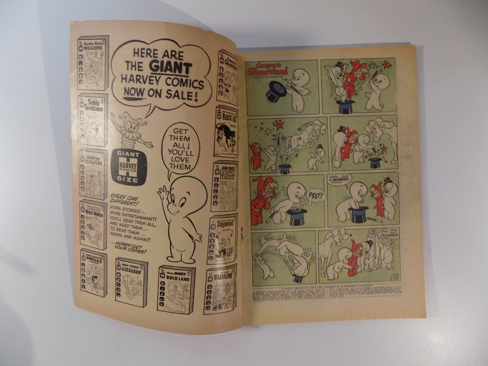Casper's Ghostland #18 Harvey Comic July 1963 Fine-