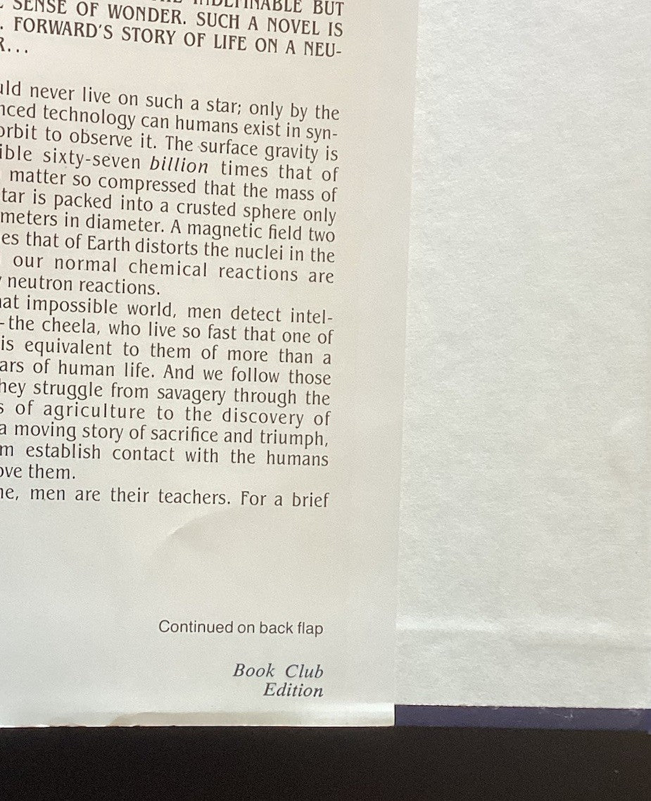 Dragon’s Egg Robert L. Forward Book Club Edition BCE Hardcover Del Rey Sci-Fi JD