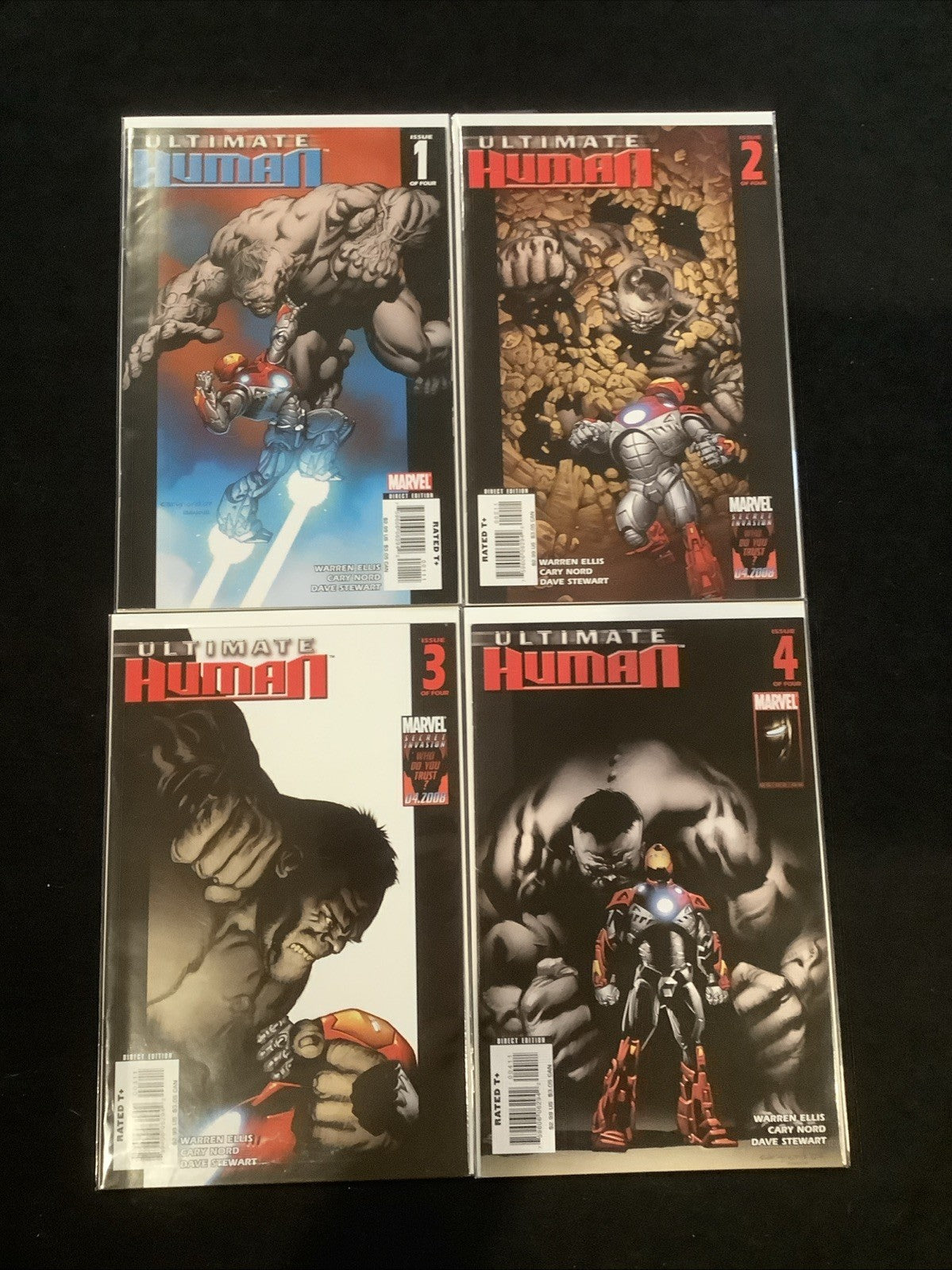 Ultimate Human #1-4 Complete Comic Mini Series, Marvel, Warren Ellis, 2008