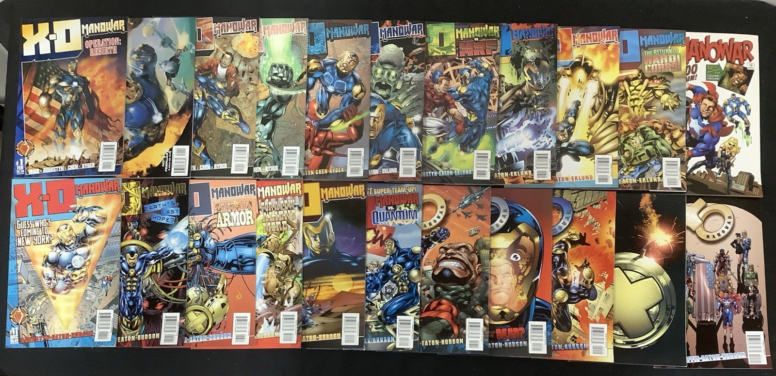 X-O Manowar #1-21 + #1B Complete Comic Series, Valiant Comics, Mark Waid, 1997