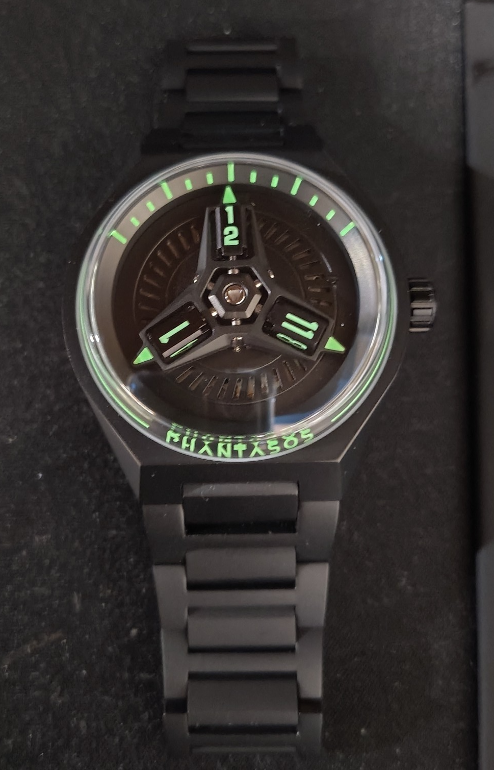 Phantasos Triclops 42mm Wandering Hour Automatic Watch - Nightwalker Black+Xtras