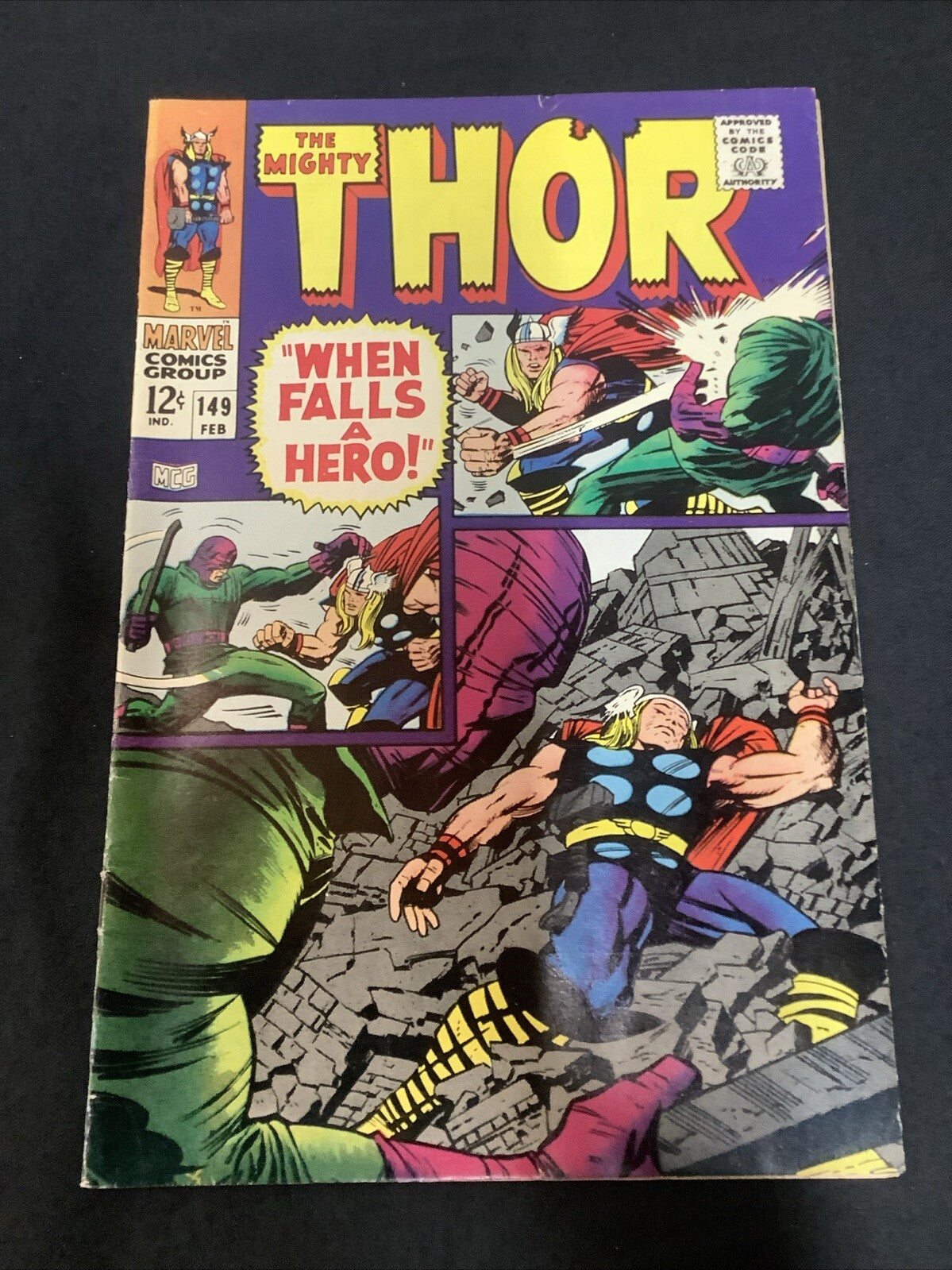 Thor #149 (1968) VG/F (5.0) Inhumans Origin, 2” Crease Back Cover, Back Tanning