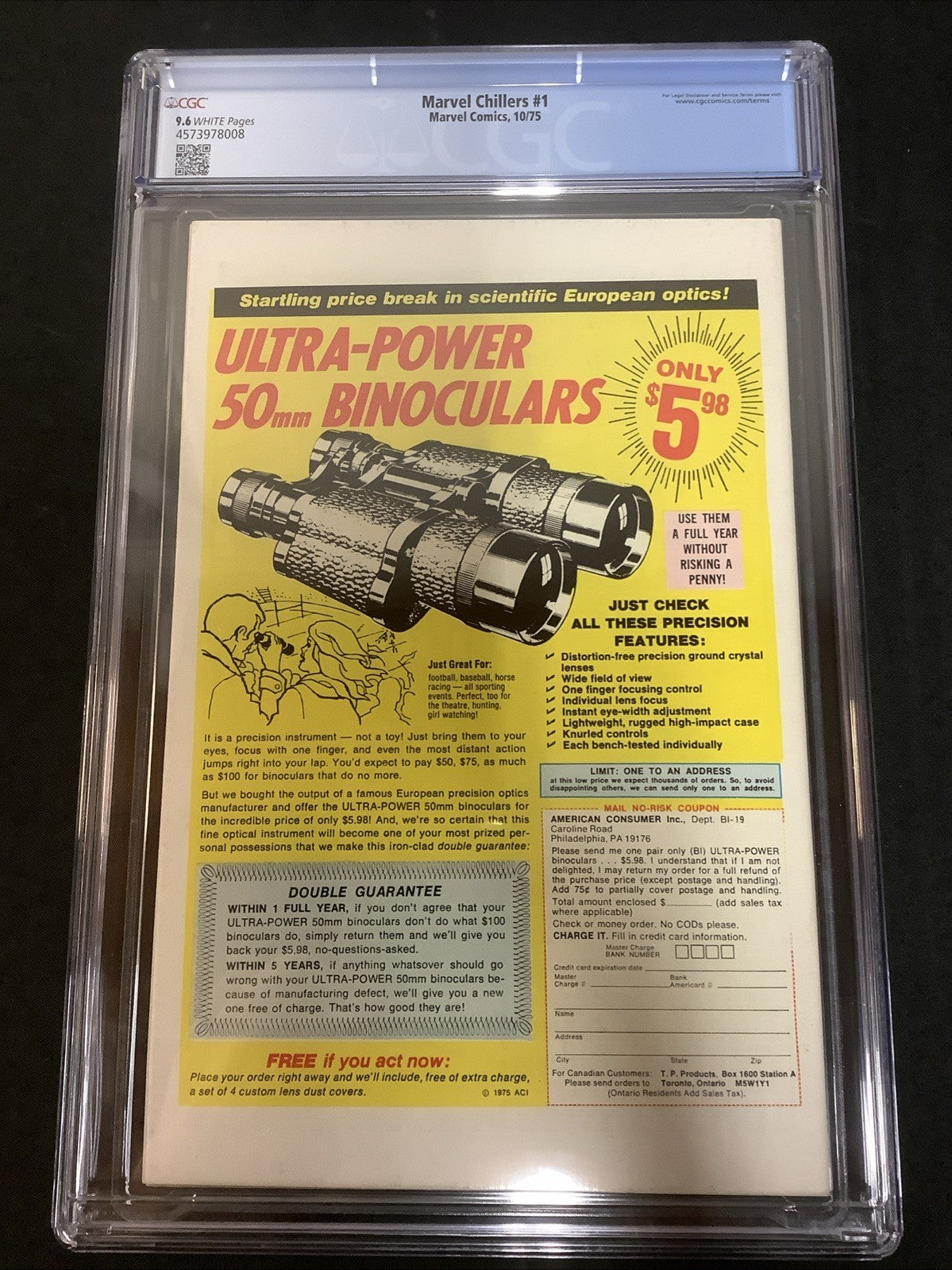 Marvel Chillers #1 (Marvel Comics October 1975) CGC Graded 9.6 (NM+) 1st Modred