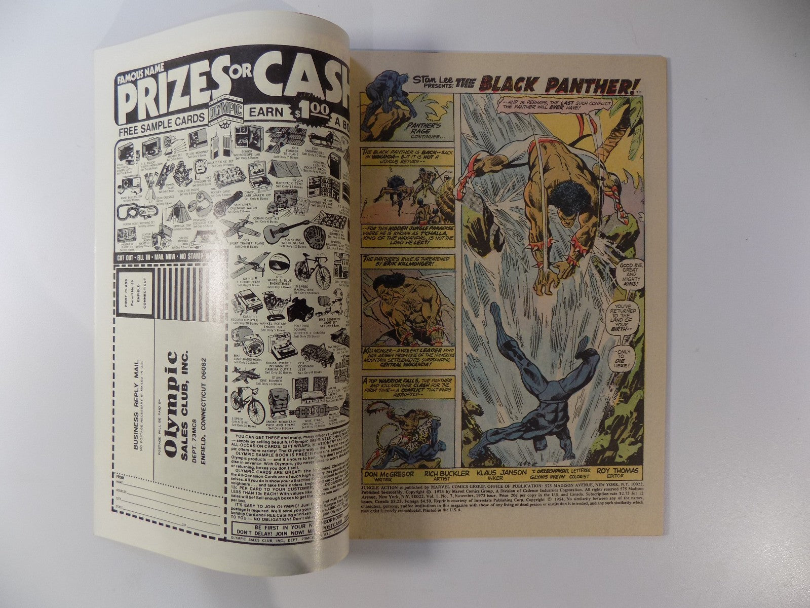Jungle Action #7 Marvel Comic November 1973 Near Mint-
