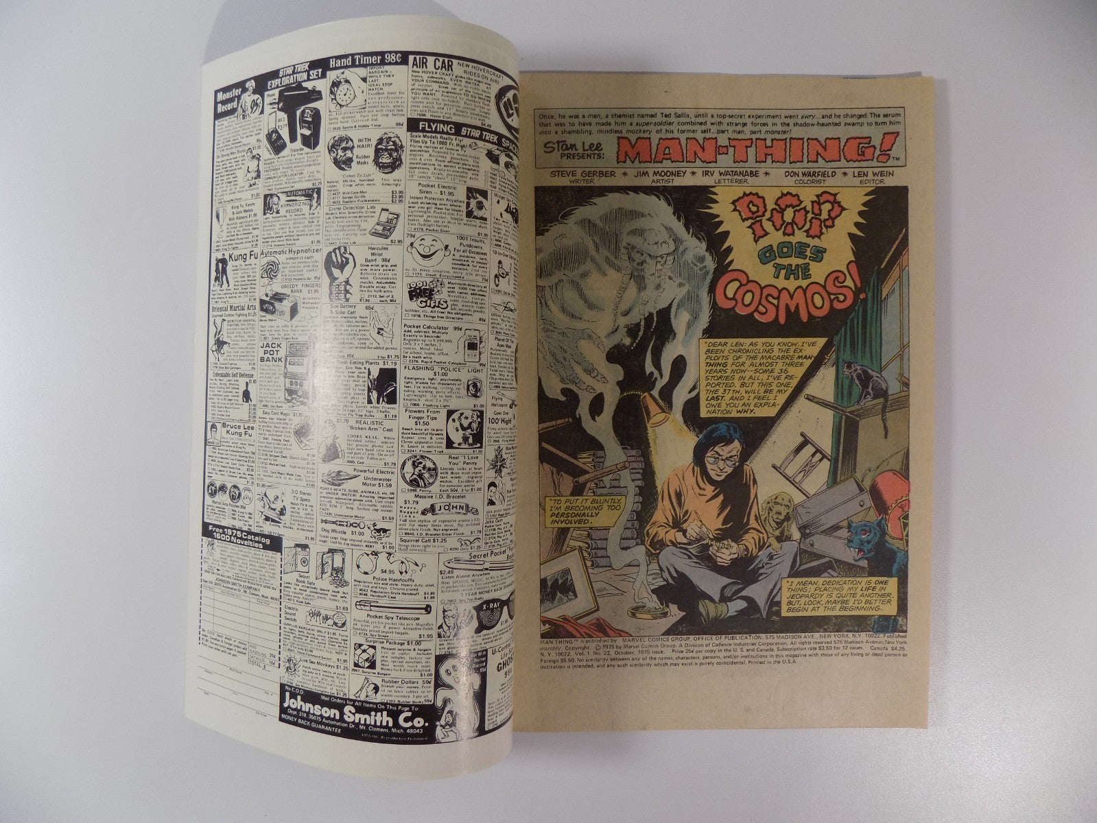 Man-Thing #22 Marvel Comic October 1975 Near Mint-