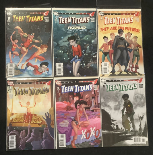 Teen Titans Year One #1-6 Complete Comic Set, DC Comics, Wolfram/Kerschl, 2008
