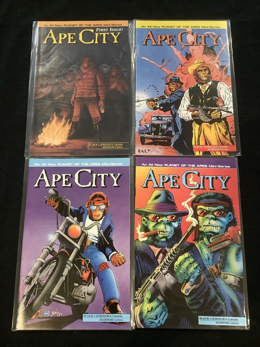 Ape City #1-4 Complete Comic Set, Aircel Comics, Charles Marshall, 1990