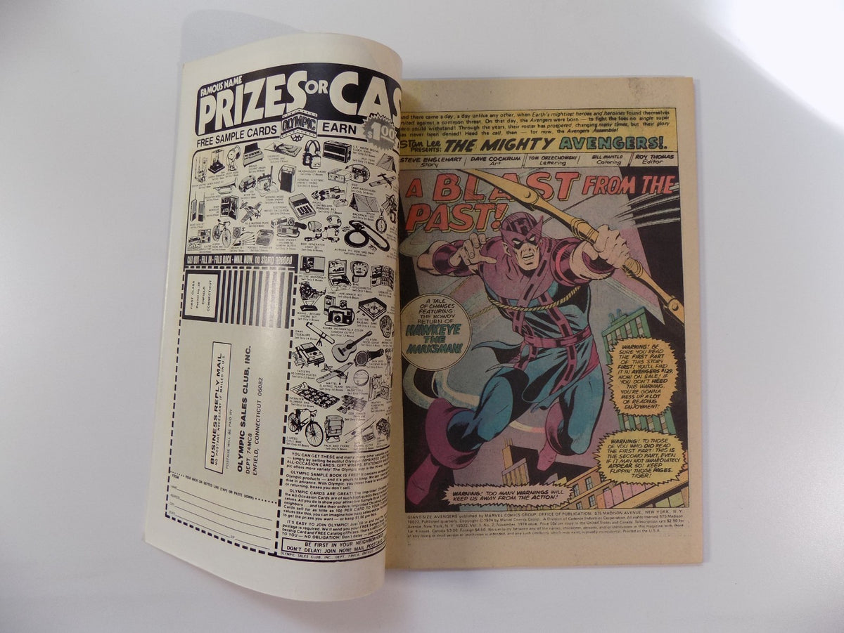 Giant-Size Avengers #2 Marvel Comic November 1974 Very Fine+