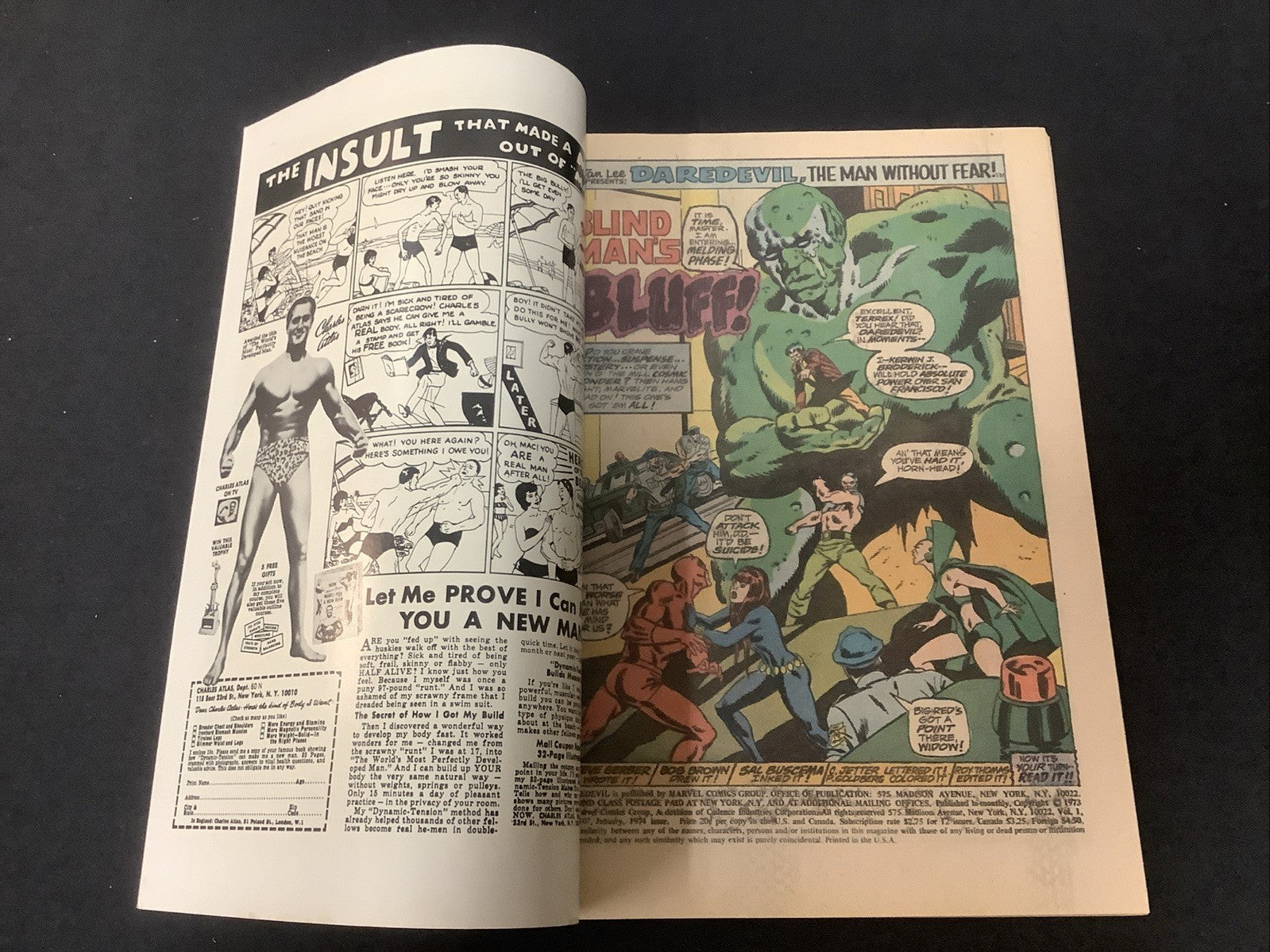 Daredevil #107 (Marvel Comics January 1974) VF+ (8.5) Captain Marvel Team-Up