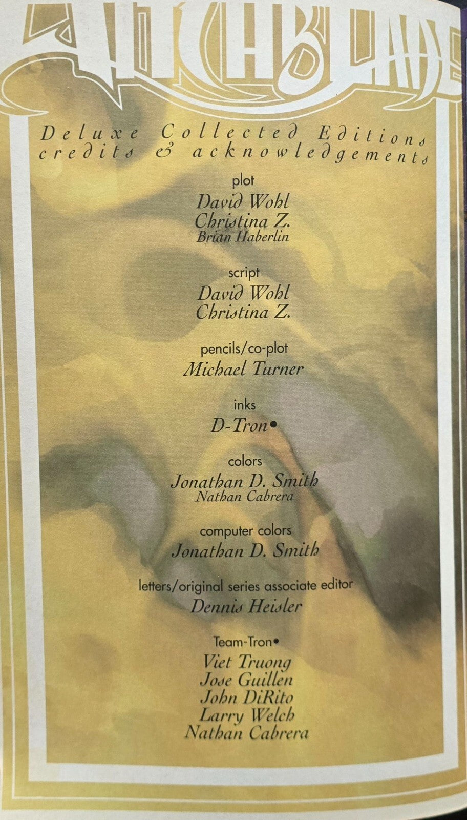 Witchblade - Deluxe Collected Edition #1 (1st Print 1997) Top Cow Michael Turner