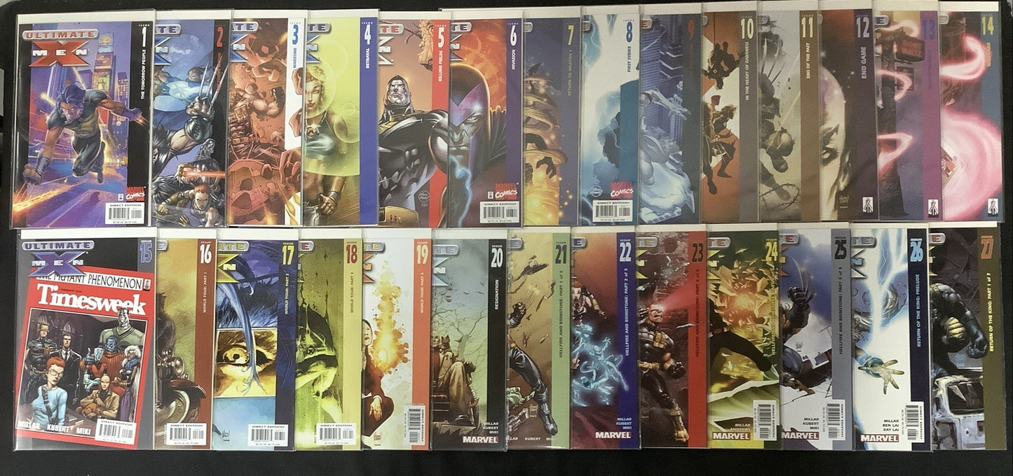 Ultimate X-Men #1-54 + #1/2 + F4 #1-2 Comic Lot, Marvel, #1/2 Wizard W/COA